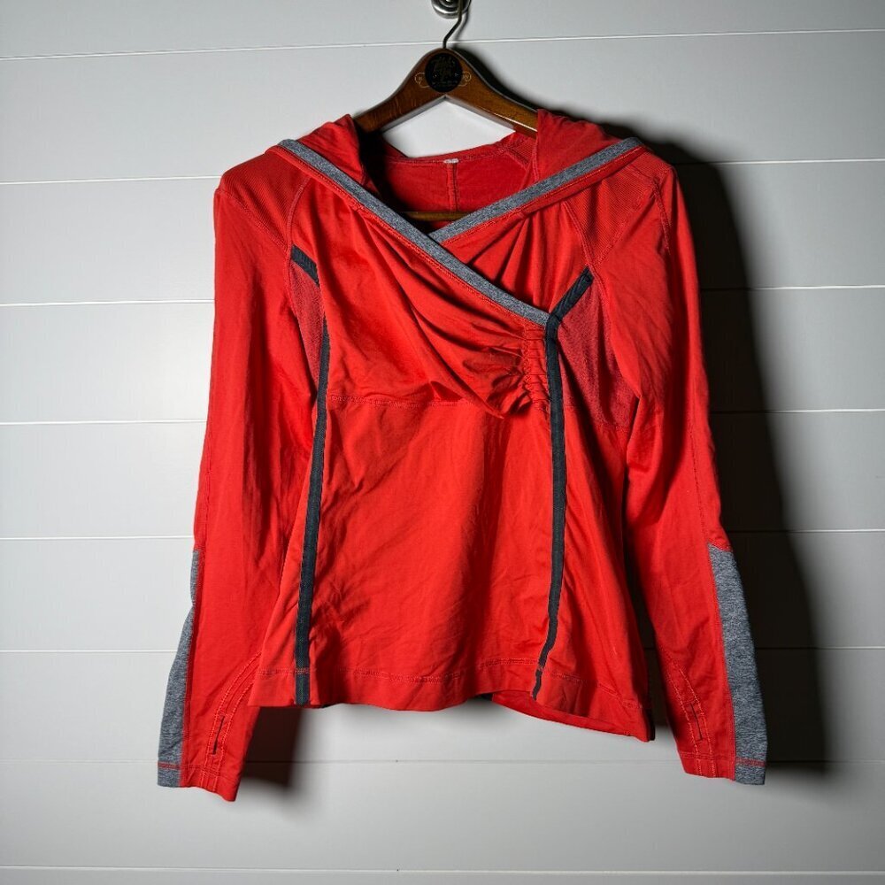 LULULEMON Run for your Life Long Sleeve Running Top Pullover Ponytail Hole Sz 10